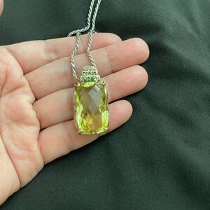 Silver Lemon Citrine 20ct. Pendant Necklace